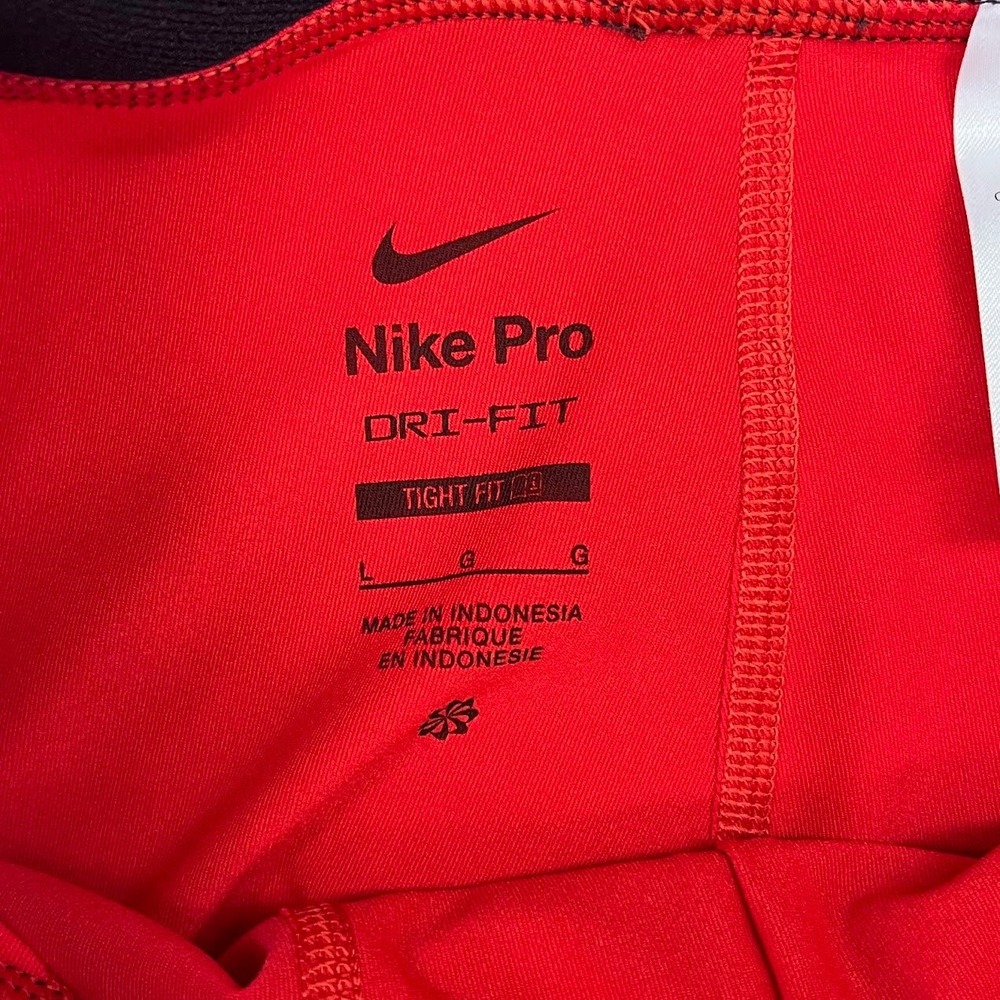 Nike Pro Dri-FIT Kids Red Compression Leggings Tight Fit Large Pockets 445591 - Picture 9 of 14